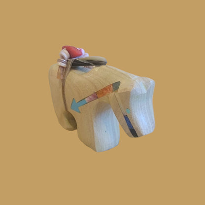 Healing Horse w/Colorful Heartline Zuni Fetish