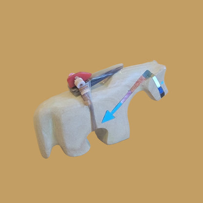 Healing Horse w/Colorful Heartline Zuni Fetish