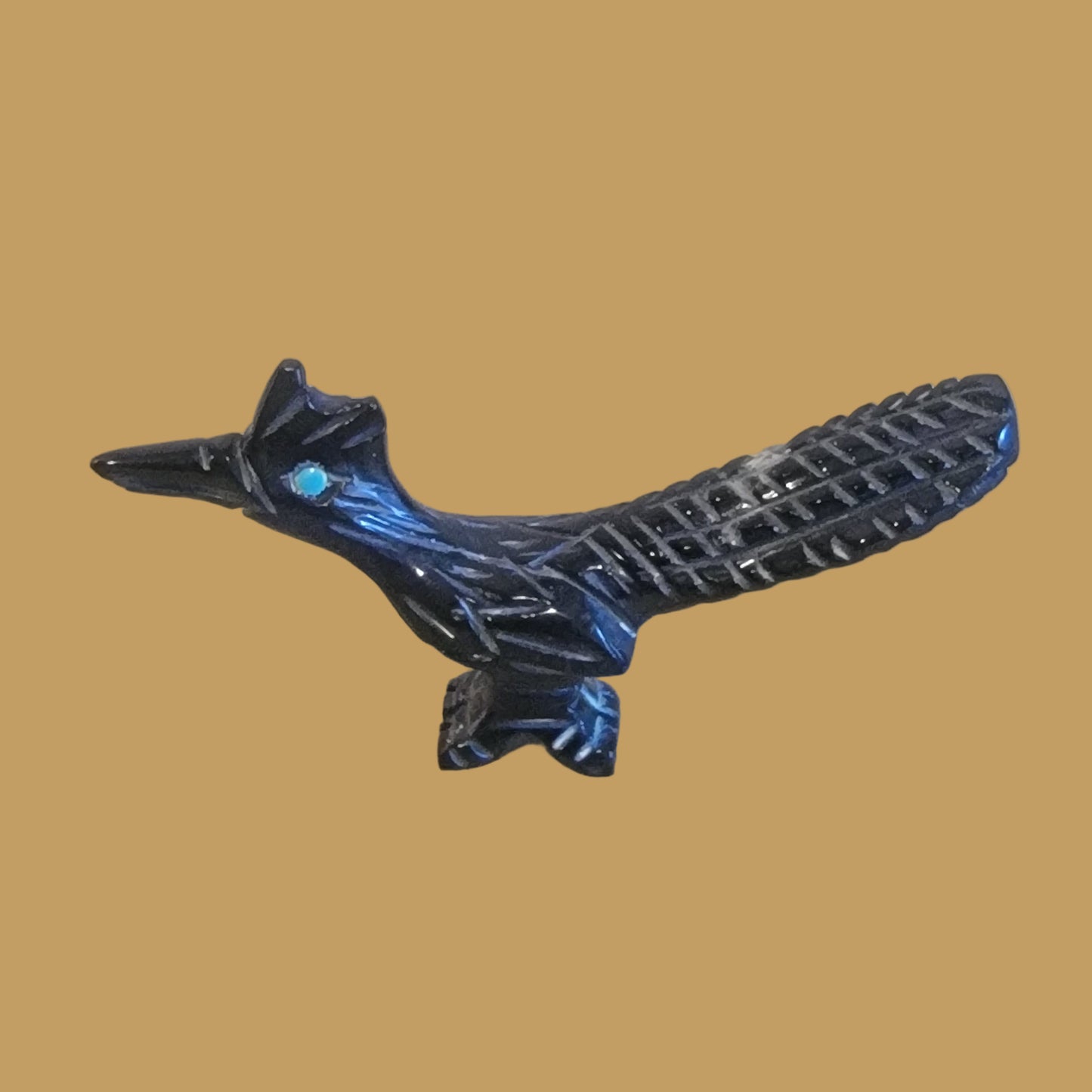 Enchanted Marble Roadrunner Zuni Fetish