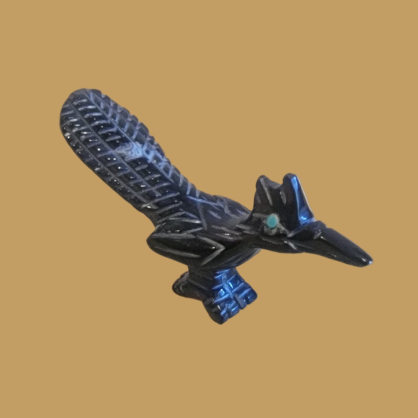 Enchanted Marble Roadrunner Zuni Fetish