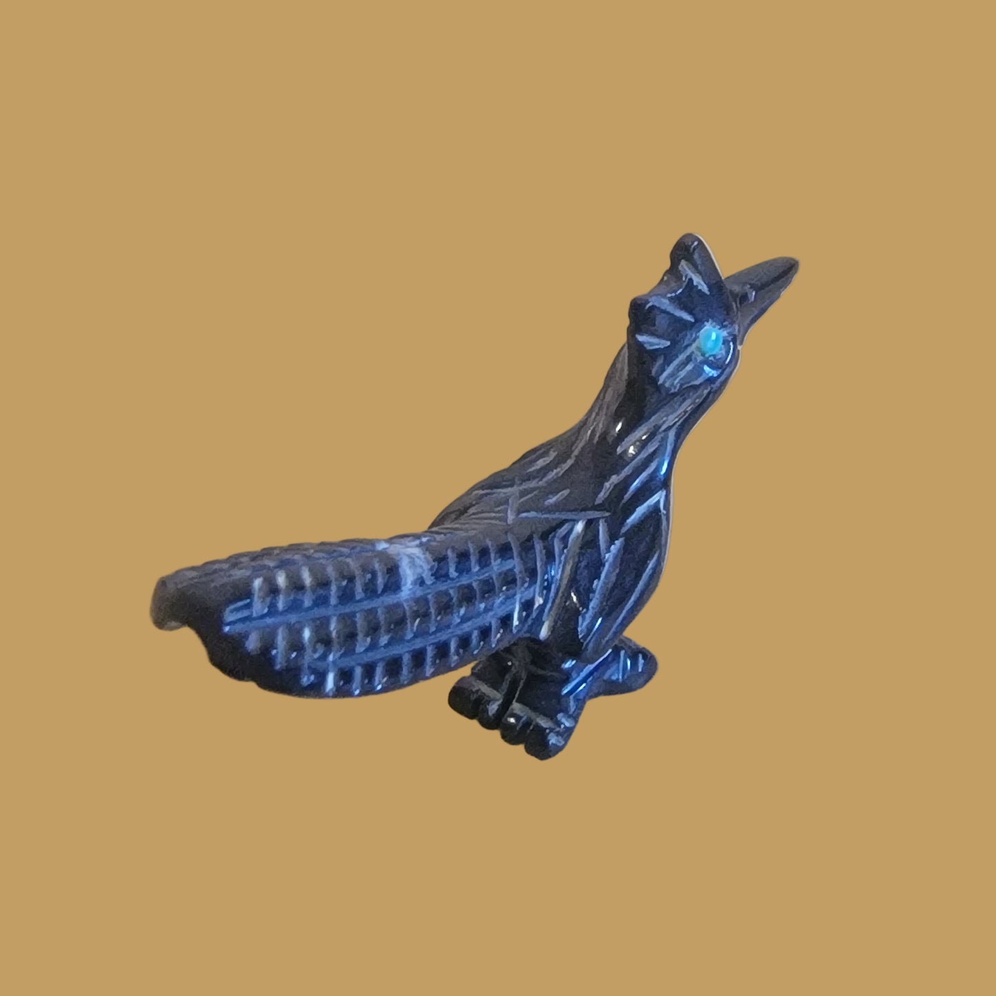 Enchanted Marble Roadrunner Zuni Fetish