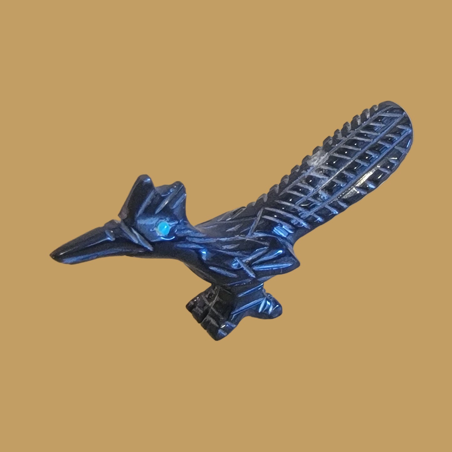 Enchanted Marble Roadrunner Zuni Fetish