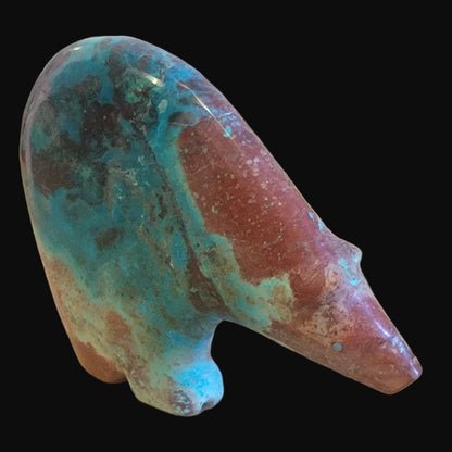 Powerful and Beautiful Chrysocolla Medicine Bear Zuni Fetish