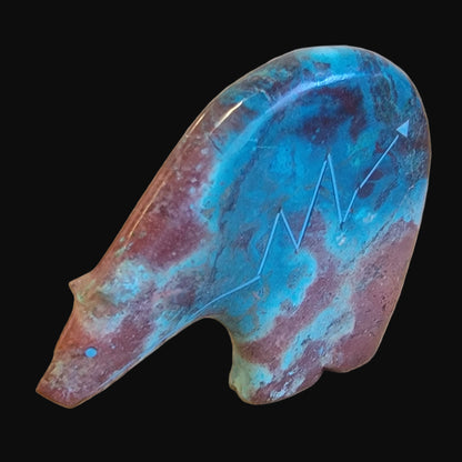 Powerful and Beautiful Chrysocolla Medicine Bear Zuni Fetish
