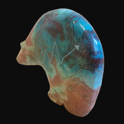 Powerful and Beautiful Chrysocolla Medicine Bear Zuni Fetish