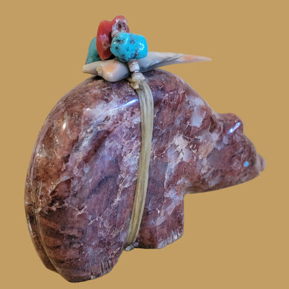 Jasper Bear w/ Beautiful Pack Zuni Fetish