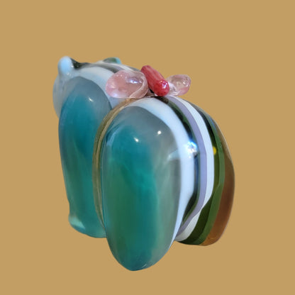 Surfite Bear w/Rose Quartz Pack Zuni Fetish