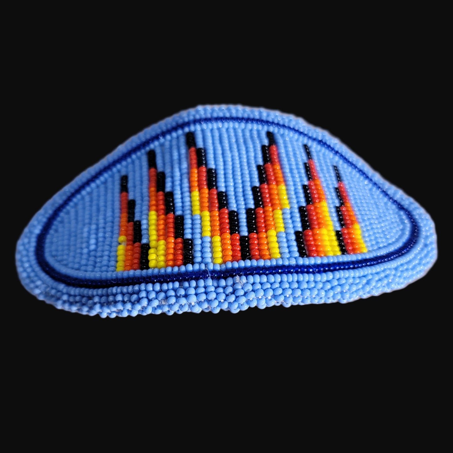 Large Traditional Fully Beaded/ Leather Backed Shoshone Hair Barrette Indian Beadwork/Jewelry