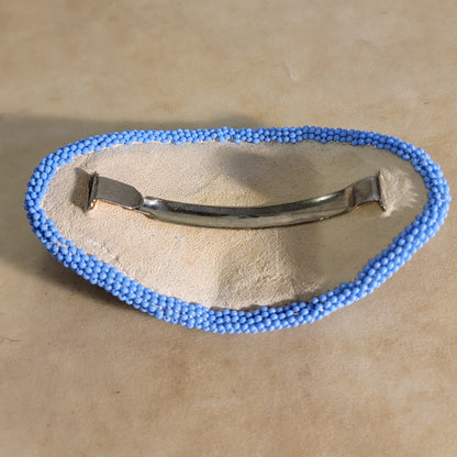 Large Traditional Fully Beaded/ Leather Backed Shoshone Hair Barrette Indian Beadwork/Jewelry