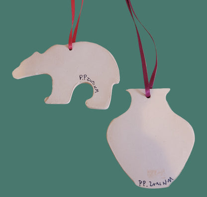 Set of 2 Zuni Pueblo Pottery Holiday Ornaments Pueblo Pottery