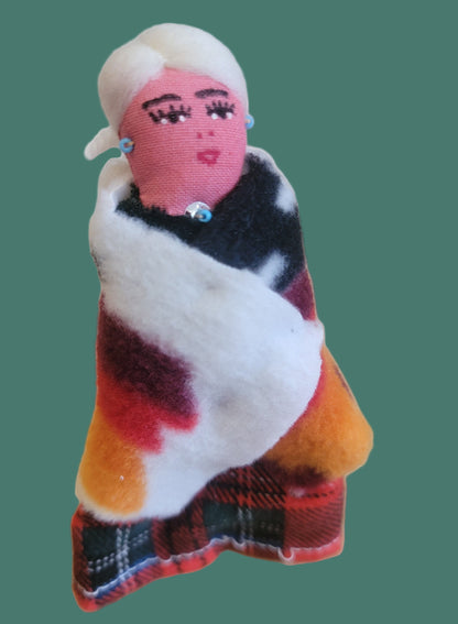 Set of Two Beautiful and Traditional Navajo Woman w/ Elder Holiday Ornaments /Folk Art/Beadwork