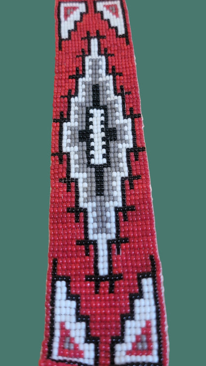 Festive White Buffalo Turquoise with Navajo Rug Design 8 Strand Beaded Necklace Indian Jewelry /Your Holiday "Go To!"