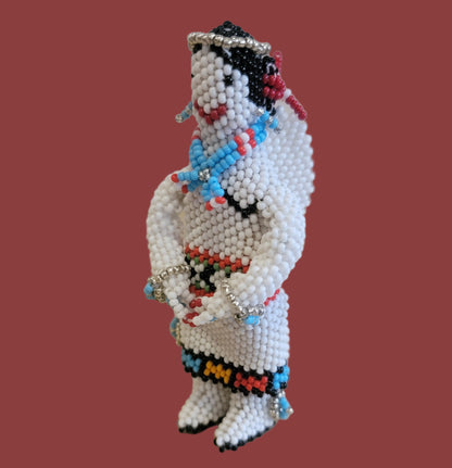 Fully Beaded Zuni Angel w/ Wings, Halo and Jewelry Indian Beadwork
