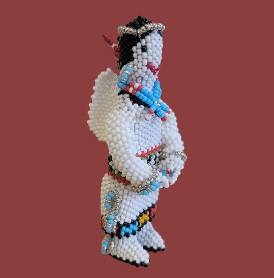 Fully Beaded Zuni Angel w/ Wings, Halo and Jewelry Indian Beadwork