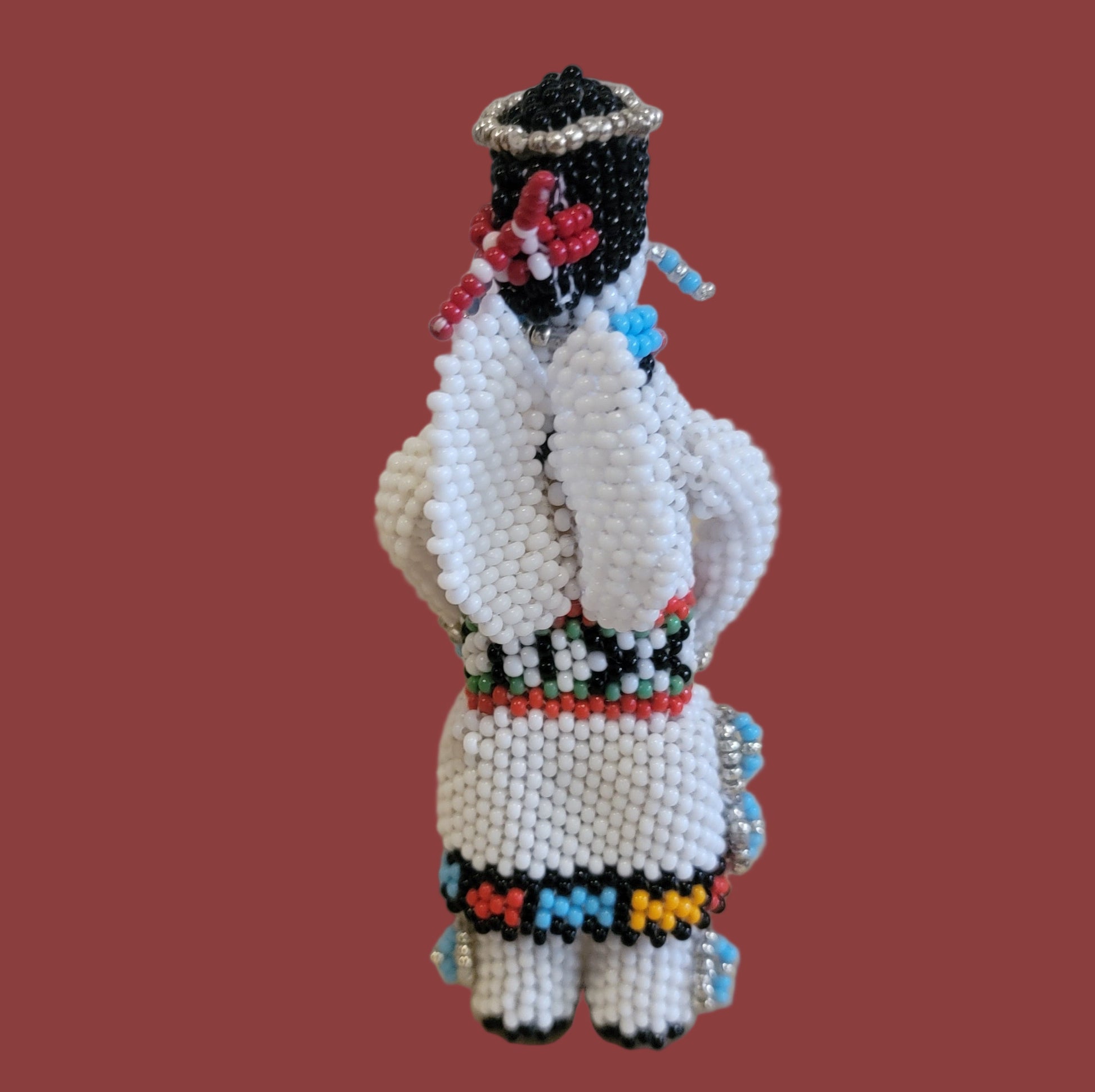 Fully Beaded Zuni Angel w/ Wings, Halo and Jewelry Indian Beadwork