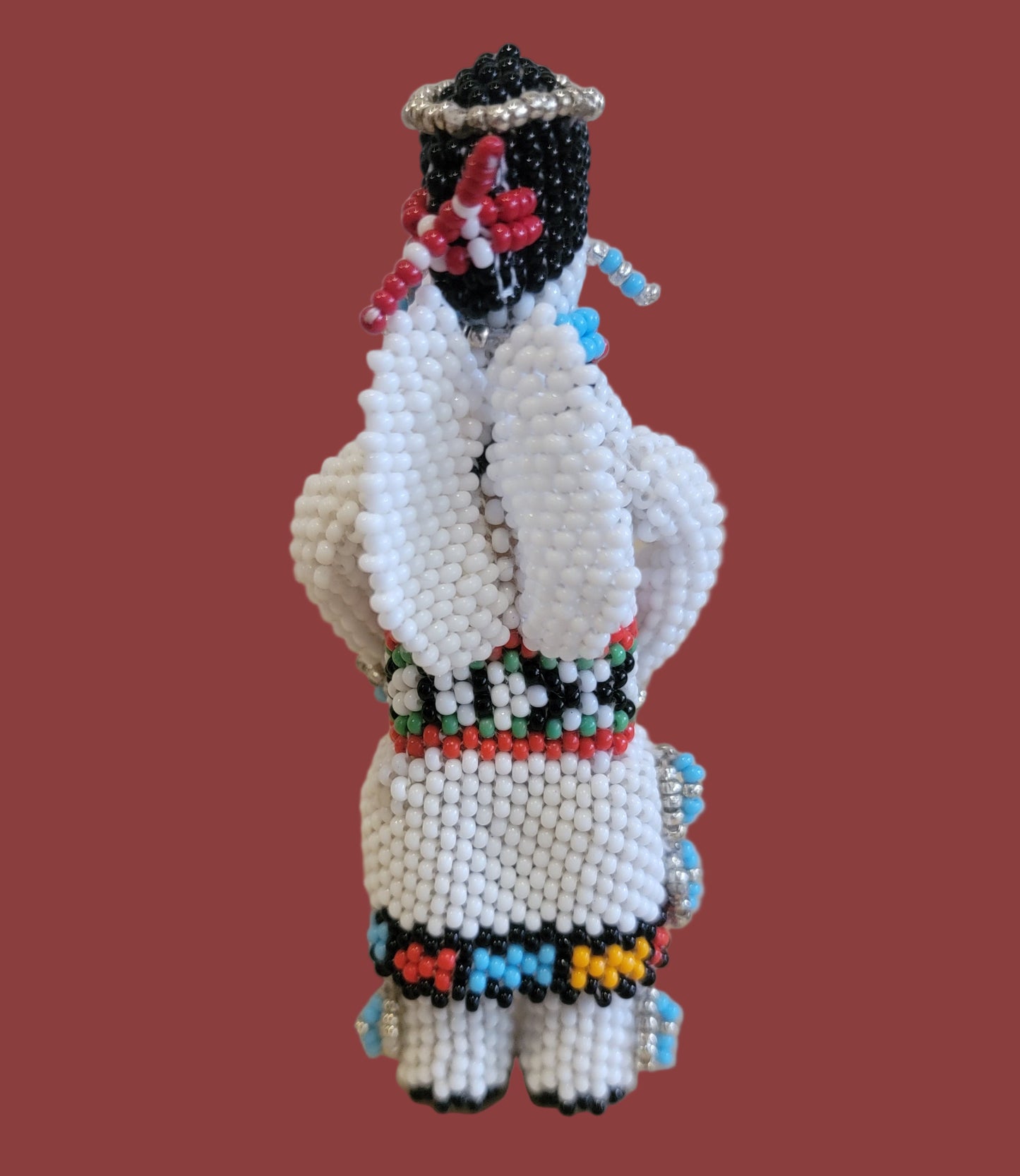 Fully Beaded Zuni Angel w/ Wings, Halo and Jewelry Indian Beadwork