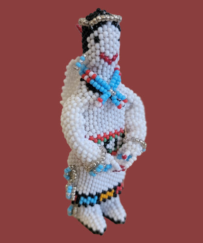 Fully Beaded Zuni Angel w/ Wings, Halo and Jewelry Indian Beadwork