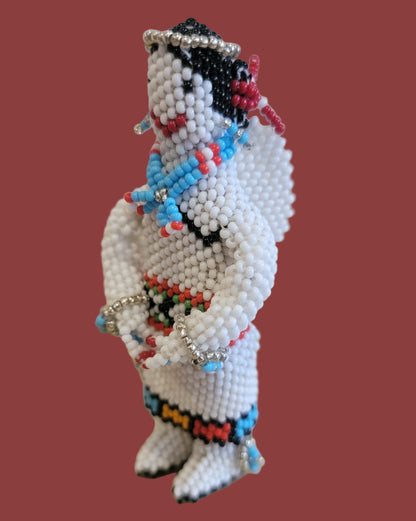 Fully Beaded Zuni Angel w/ Wings, Halo and Jewelry Indian Beadwork