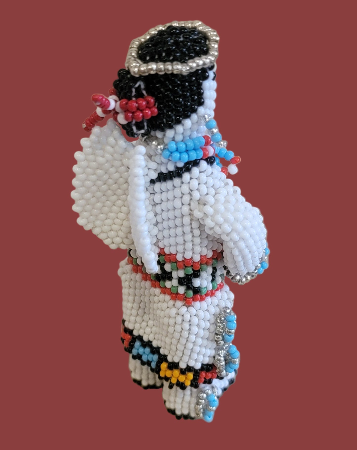 Fully Beaded Zuni Angel w/ Wings, Halo and Jewelry Indian Beadwork