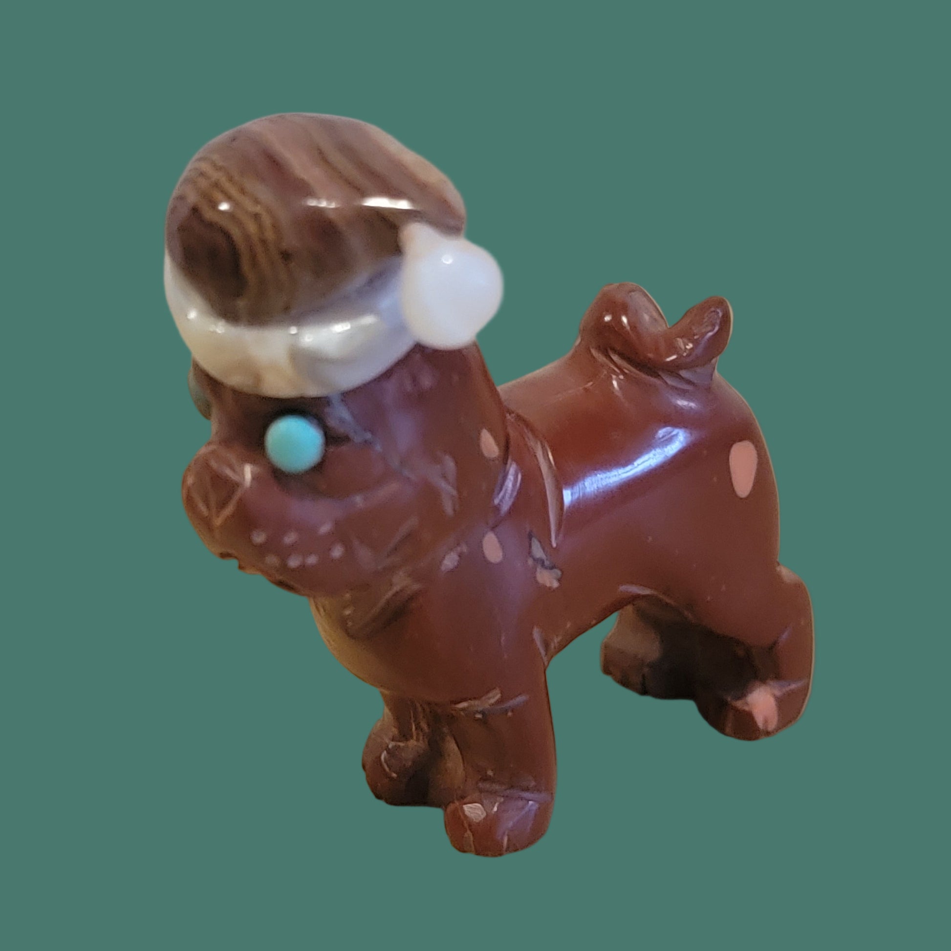 Santa Pug/Dog is Coming to Town Zuni Fetish