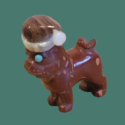 Santa Pug/Dog is Coming to Town Zuni Fetish