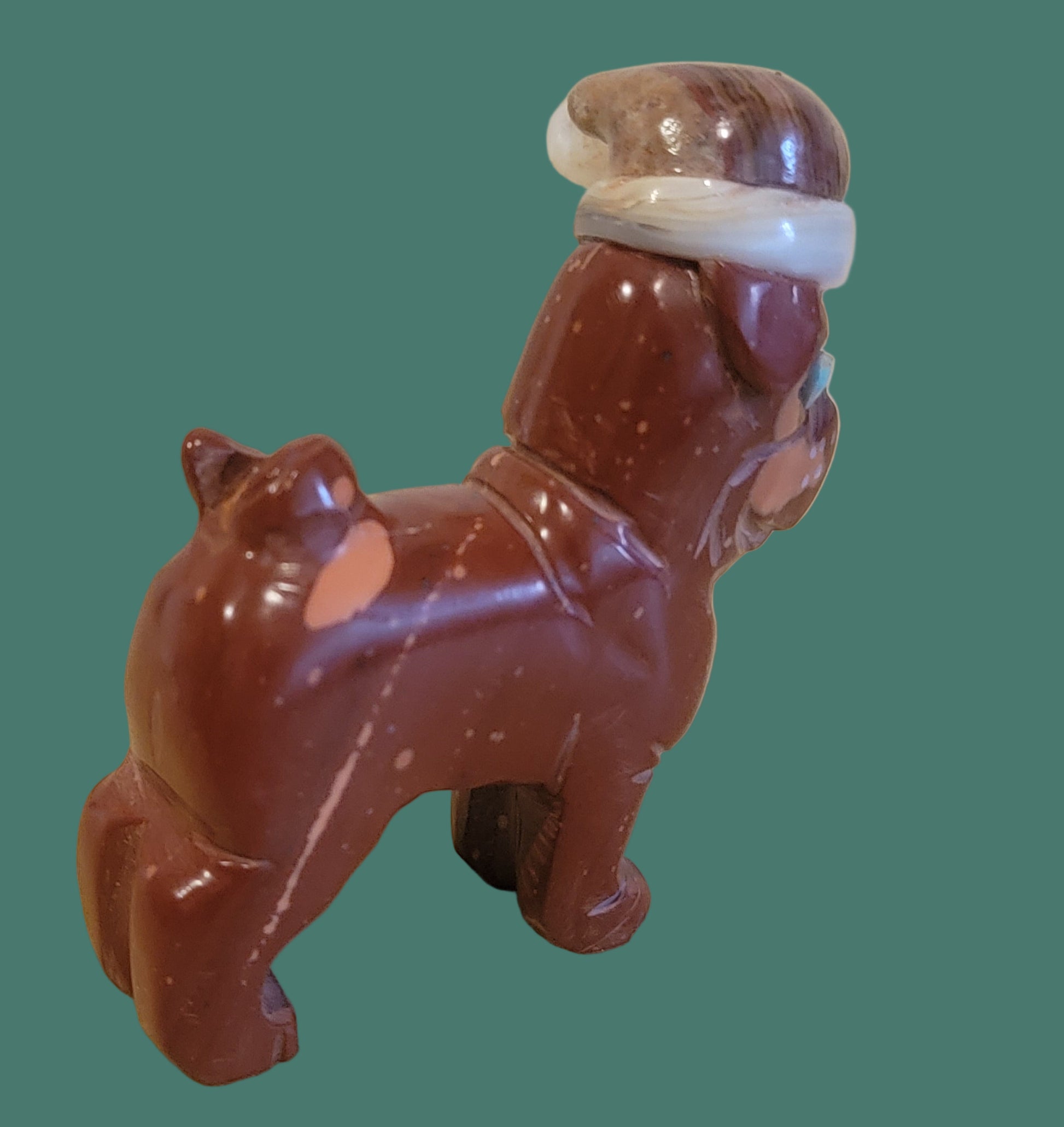 Santa Pug/Dog is Coming to Town Zuni Fetish