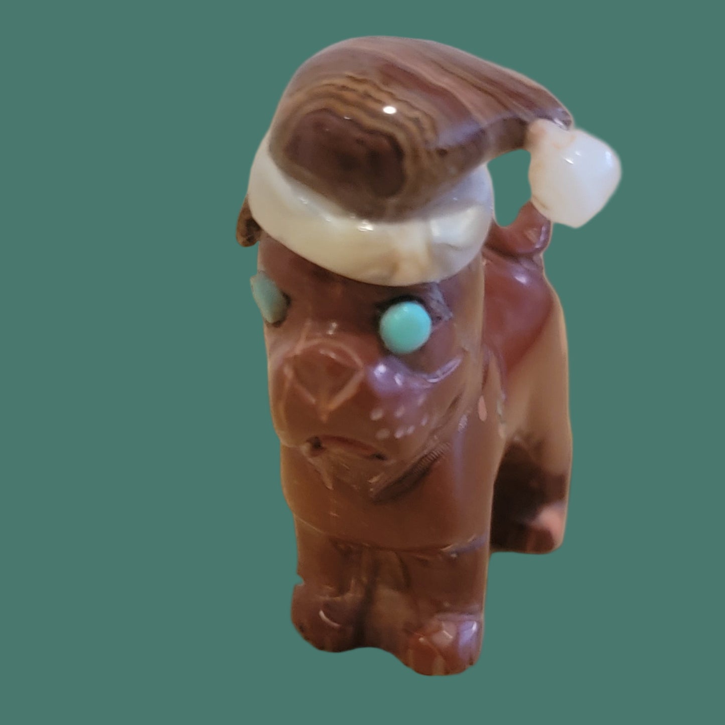 Santa Pug/Dog is Coming to Town Zuni Fetish