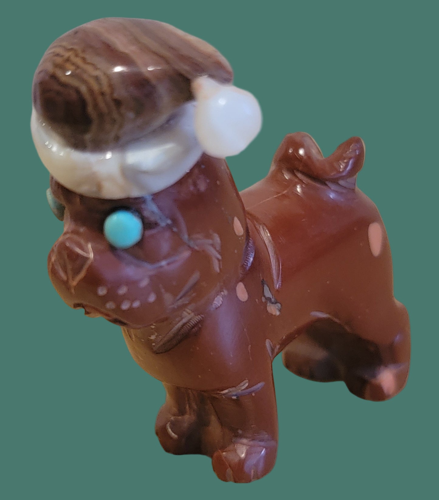 Santa Pug/Dog is Coming to Town Zuni Fetish