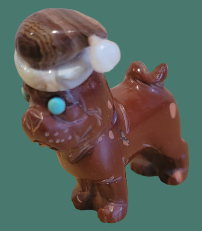 Santa Pug/Dog is Coming to Town Zuni Fetish