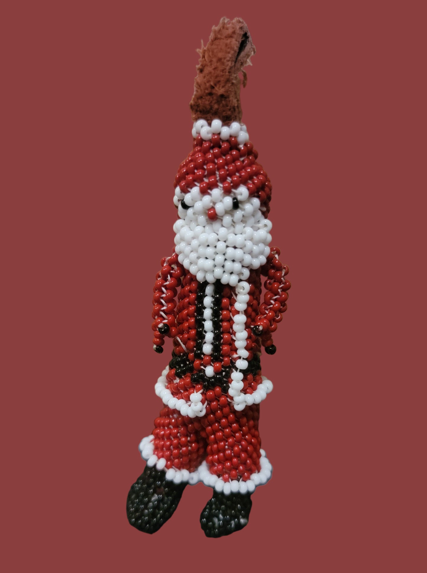 Fully Beaded Zuni Santa Ornament Indian Beadwork