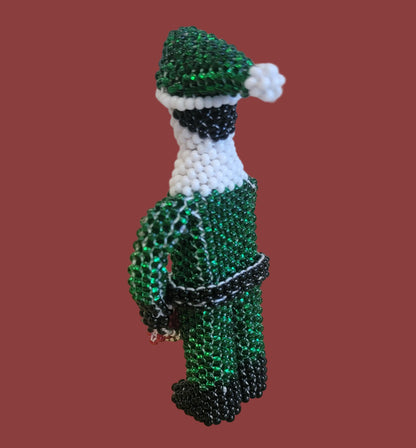 Fully Beaded Elf w/Present Indian Beadwork