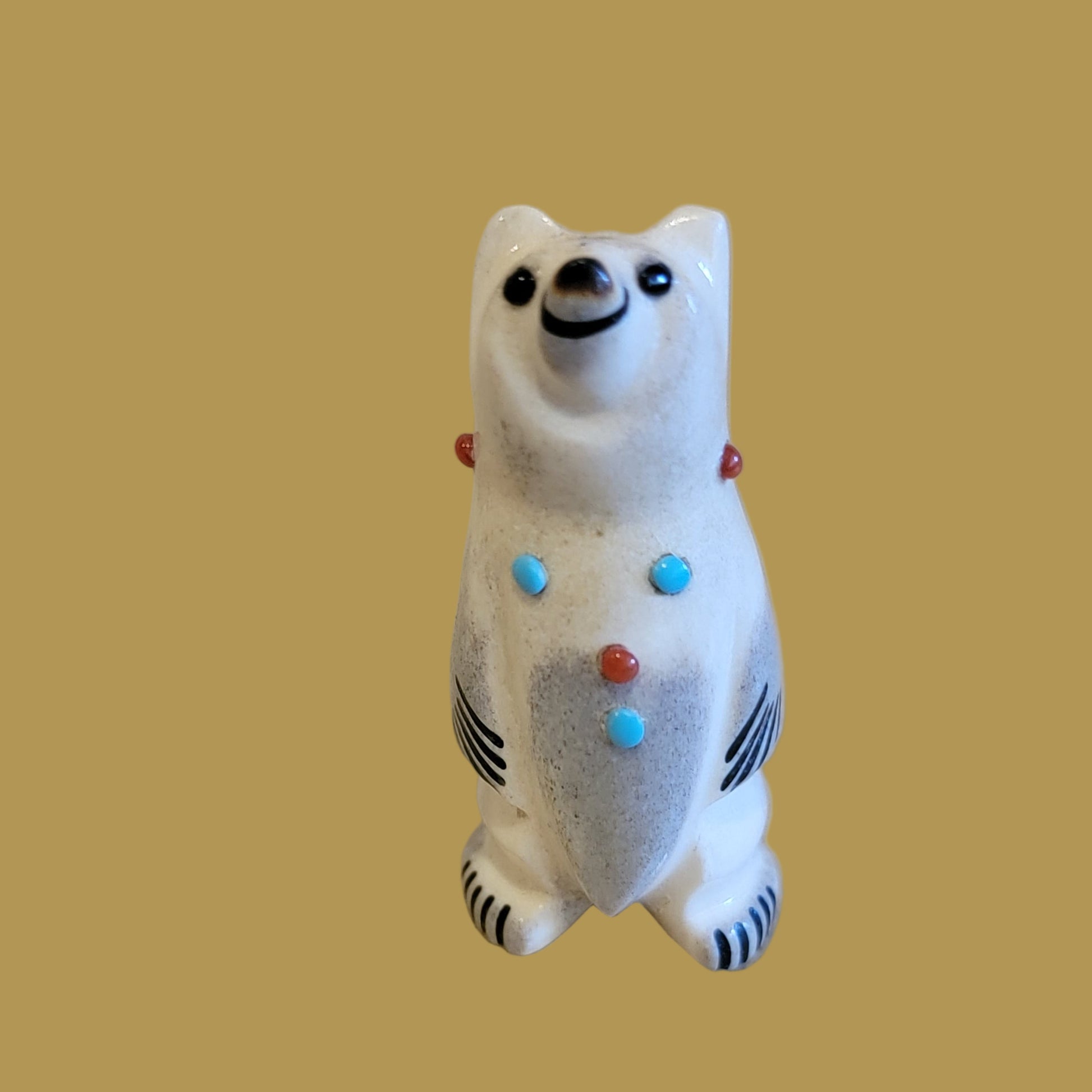 Happy Little Antler Bear Zuni Fetish