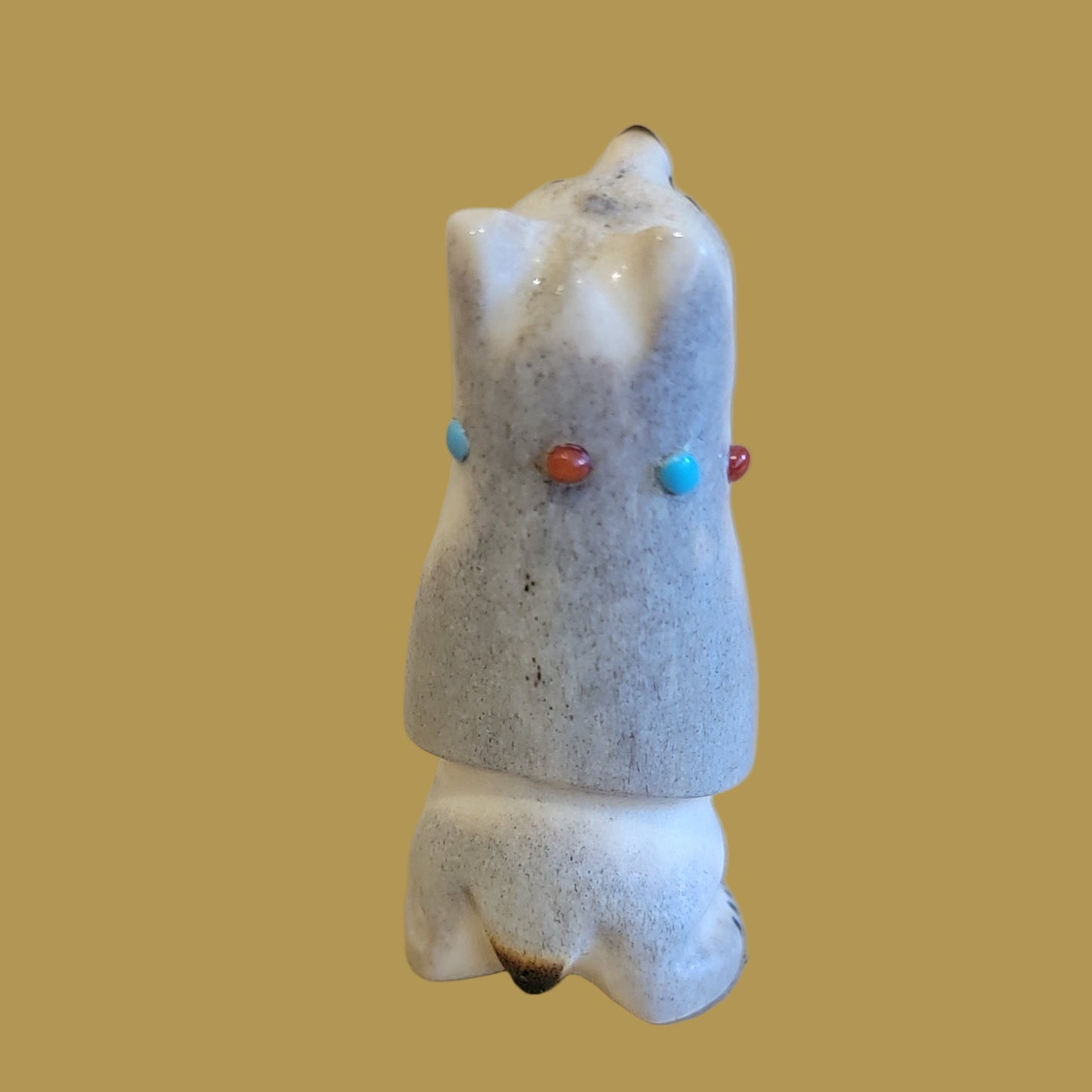 Happy Little Antler Bear Zuni Fetish