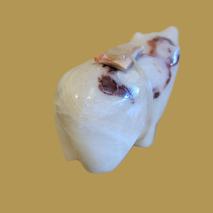 Cute Onyx Bear w/Pack Zuni Fetish