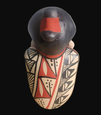 Jenez Pueblo Pottery Storyteller with 5 Children and Pottery Bowl and Dish