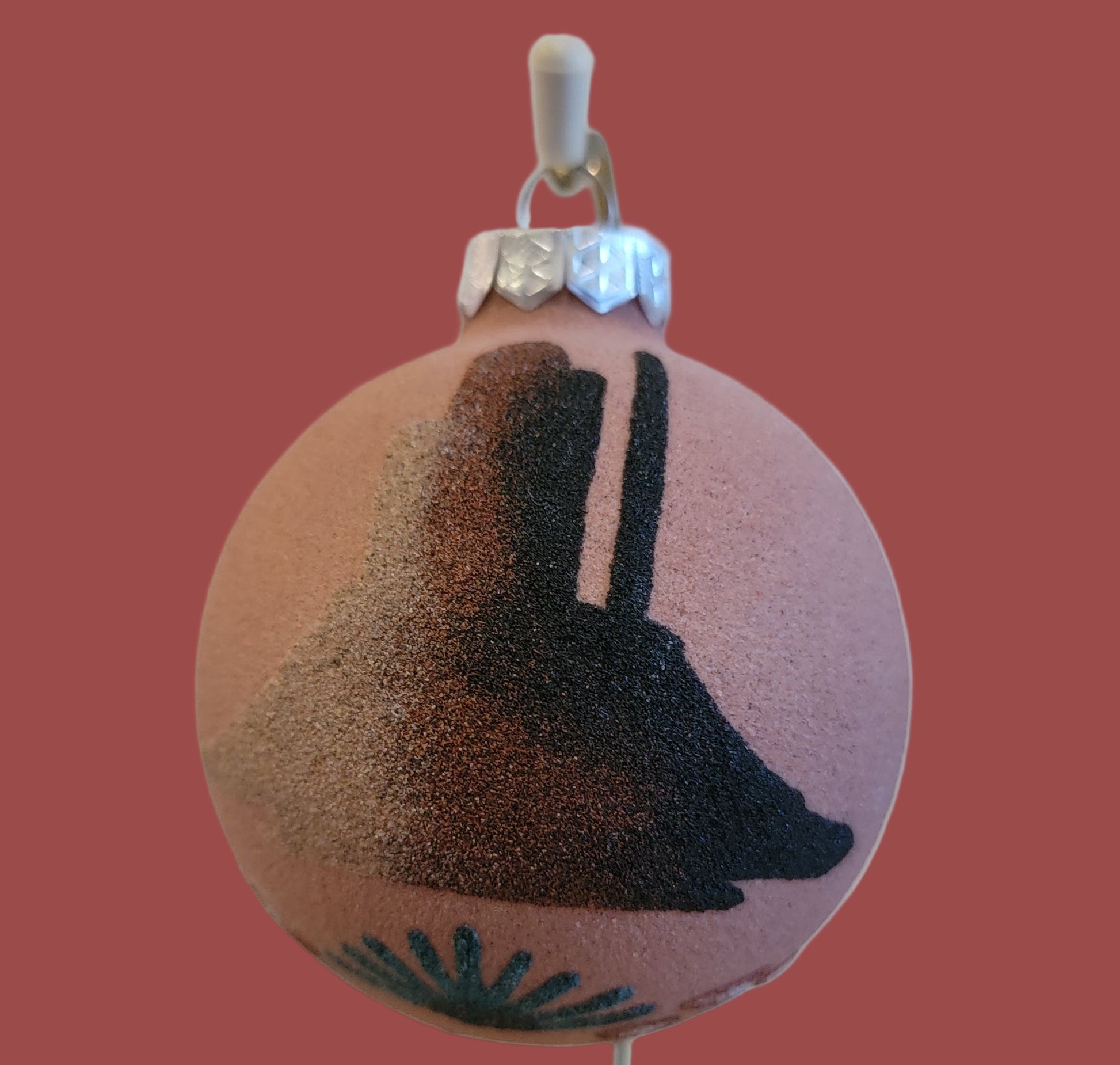 Bear Fetish w/Monument Valley Navajo Sandpainted Holiday Ornament