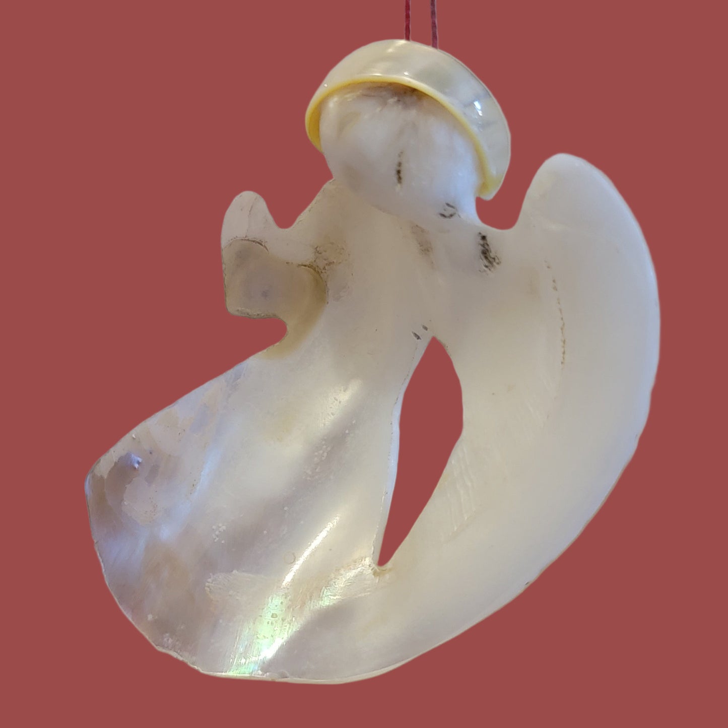 Elegant Mother of Pearl Angel Zuni Holiday Fetish/Ornament