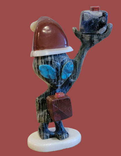 Santa Alien Bearing Holiday Gifts Zuni Fetish