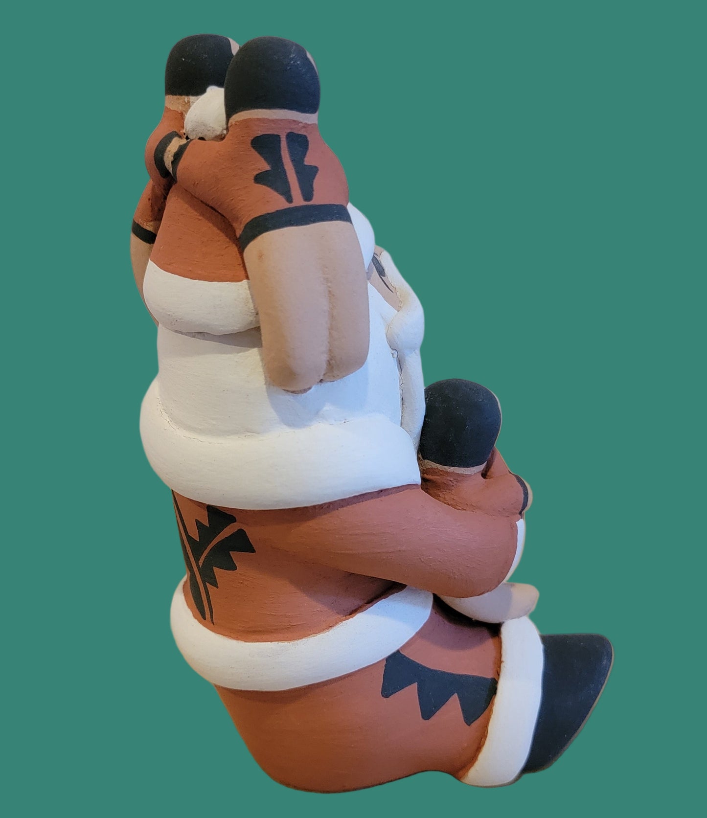 Holly Jolly Jemez Pueblo Santa Storyteller w/5 Children Holiday Pueblo Pottery