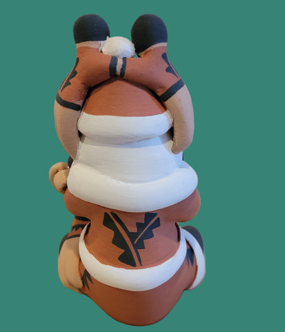 Holly Jolly Jemez Pueblo Santa Storyteller w/5 Children Holiday Pueblo Pottery