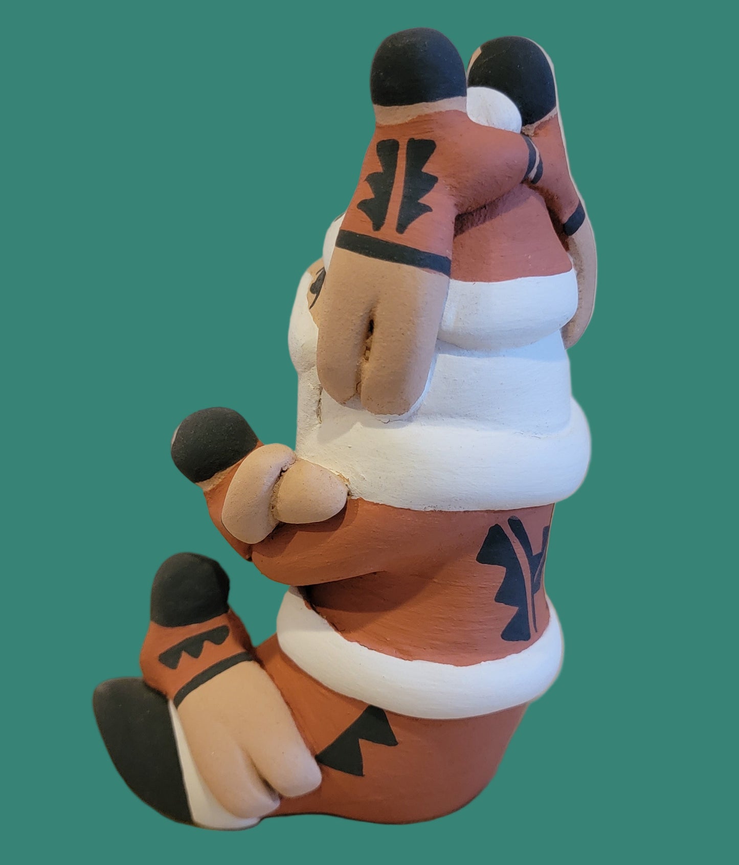 Holly Jolly Jemez Pueblo Santa Storyteller w/5 Children Holiday Pueblo Pottery