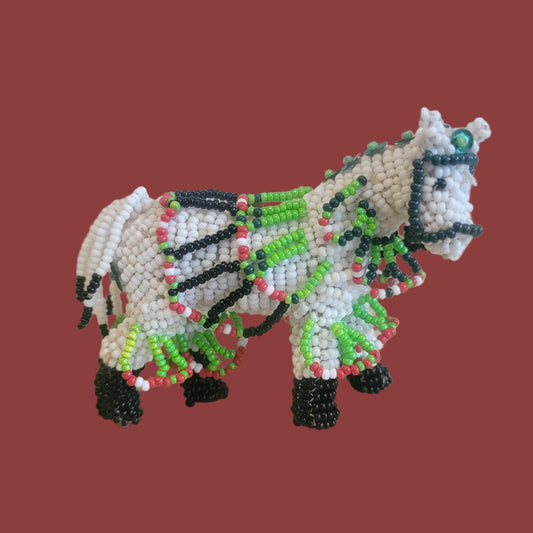 Fully Beaded Zuni Christmas / Holiday Fancy Pony Indian Beadwork