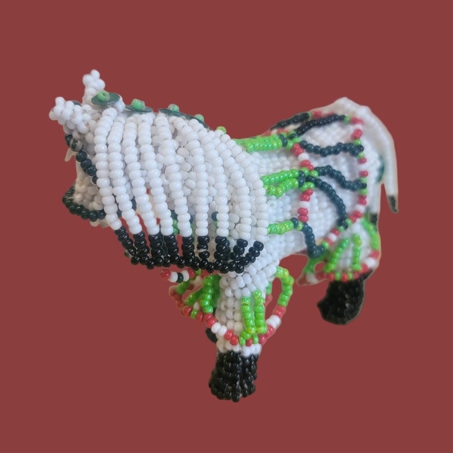 Fully Beaded Zuni Christmas / Holiday Fancy Pony Indian Beadwork