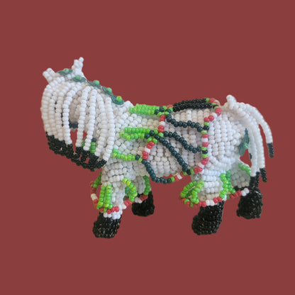 Fully Beaded Zuni Christmas / Holiday Fancy Pony Indian Beadwork