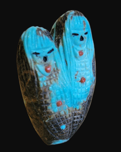 Quadruple Turquoise Zuni Maidens and Corn Maidens Zuni Fetish