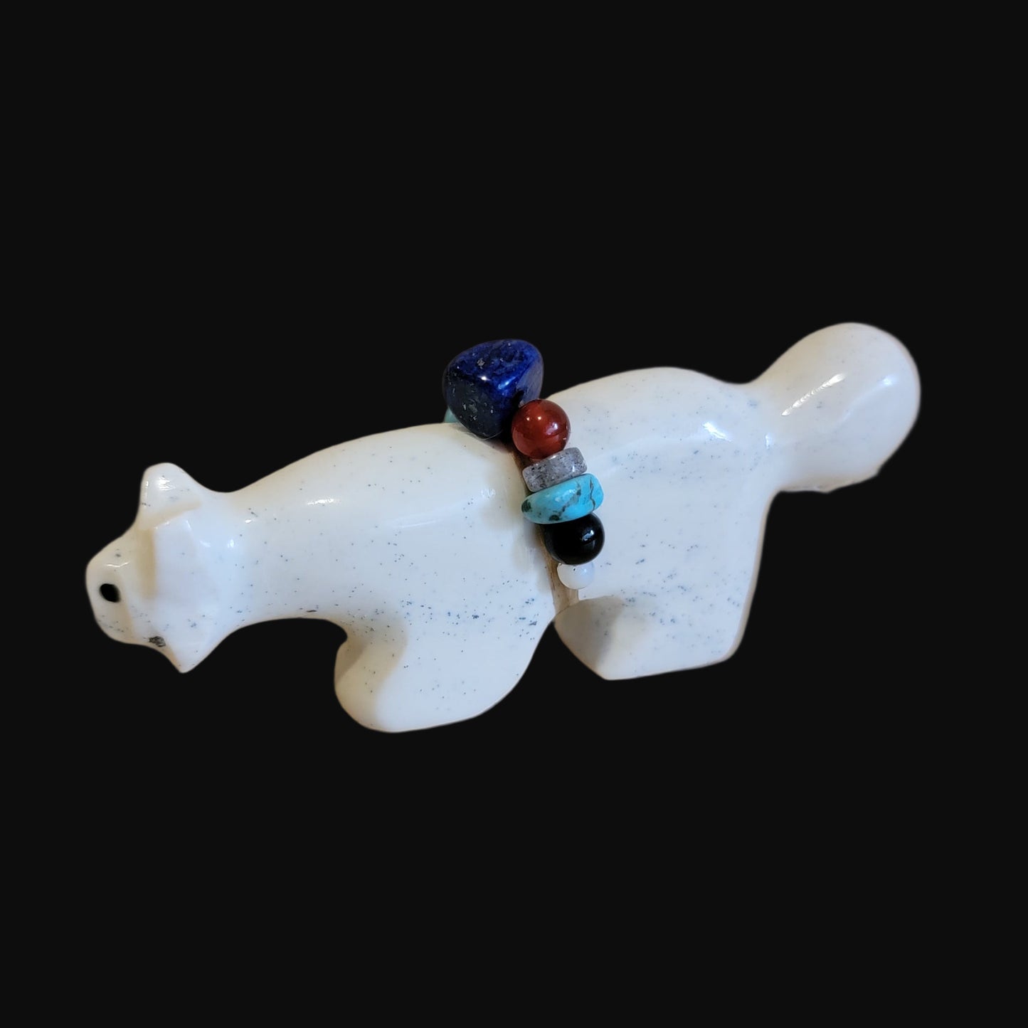 Serpentine Clairvoyant Bobcat w/ Fancy Bundle Zuni Fetish