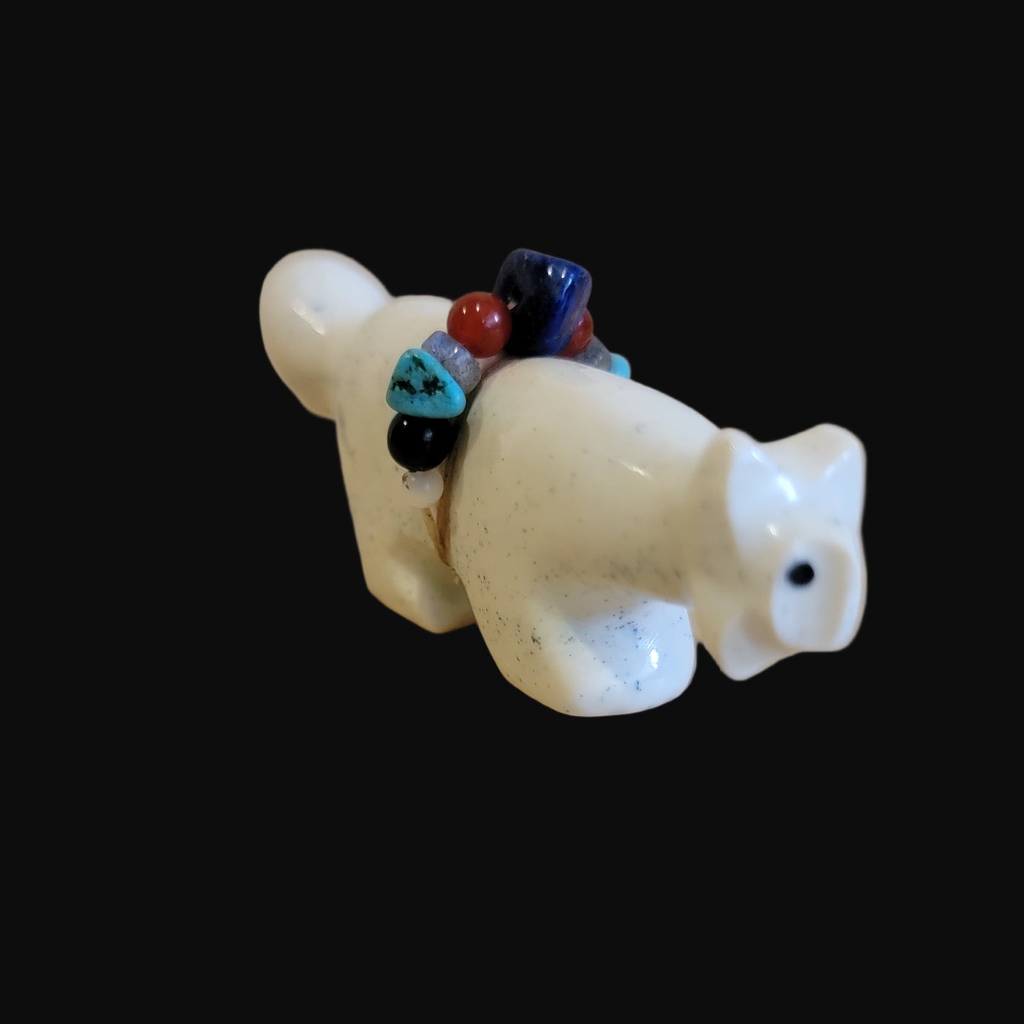 Serpentine Clairvoyant Bobcat w/ Fancy Bundle Zuni Fetish