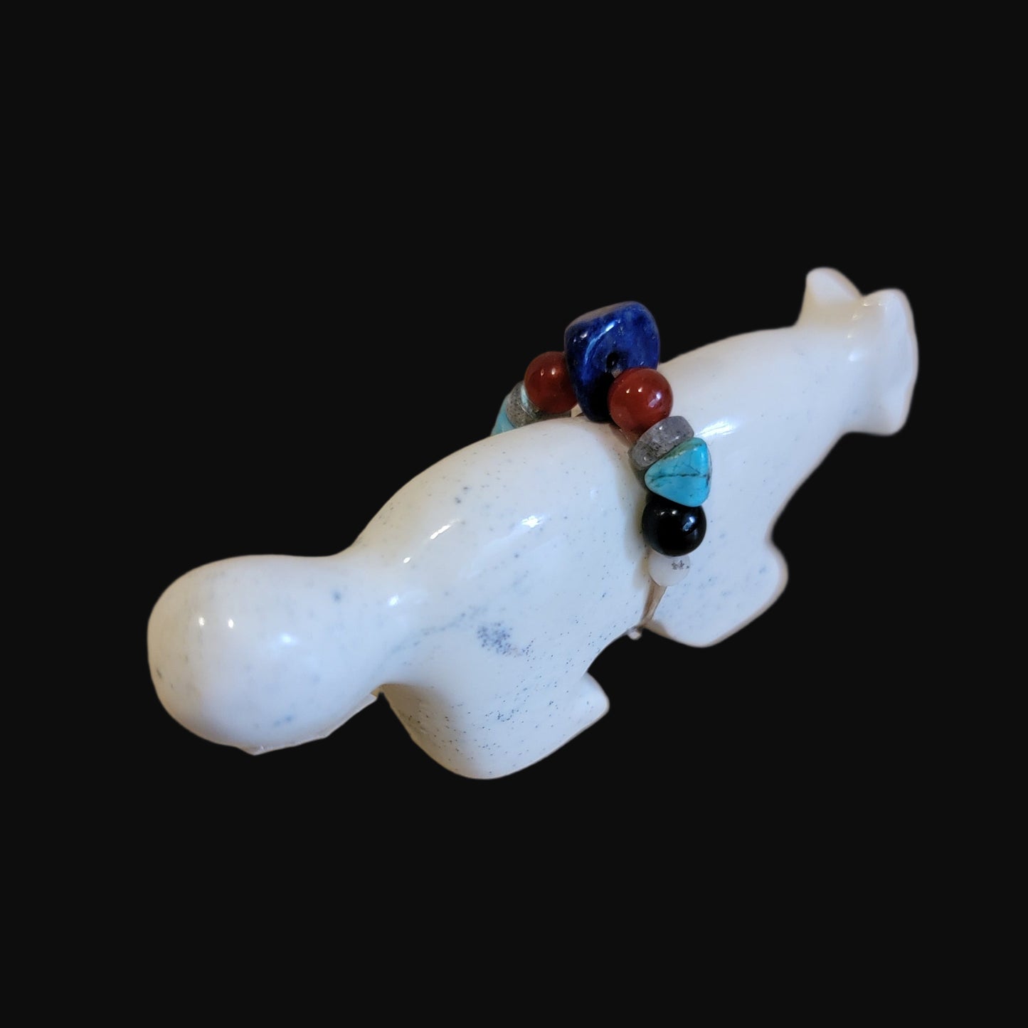 Serpentine Clairvoyant Bobcat w/ Fancy Bundle Zuni Fetish