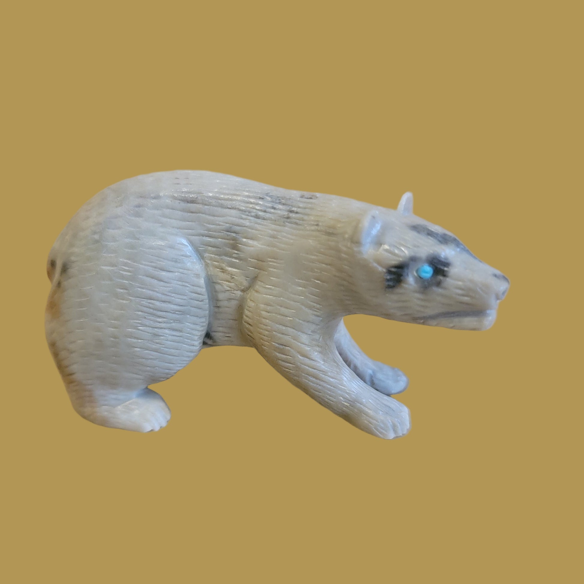 Picasso Marble Furry Realistic Bear Cub Zuni Fetish