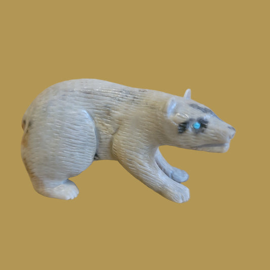 Picasso Marble Furry Realistic Bear Cub Zuni Fetish